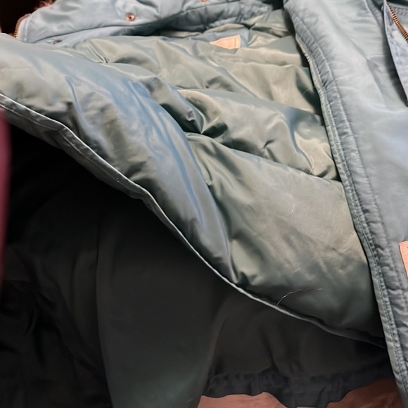 Towne by London Fog teal winter coat with zip out puffer lining, medium - Picture 12 of 15